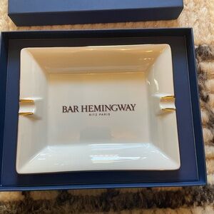 "Bar Hemingway Ritz Paris Porcelain Ashtray" (New In Gift Box)